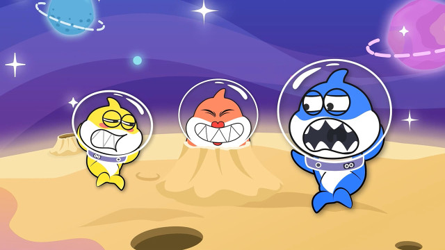 Kỹ Năng Sống Cho Bé - Cá mập con chơi trên mặt trăng-Bài hát cá mập con 1080p