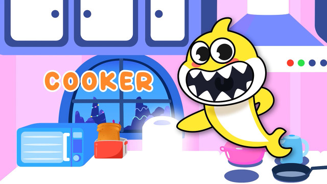 Kỹ Năng Sống Cho Bé - Cá mập con học tên các đồ vật trong bếp-Đồ dùng học tập cho trẻ 1080p