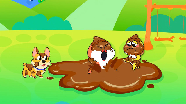 Kỹ Năng Sống Cho Bé - Cá mập con tắm bùn cùng Cún con 1080p