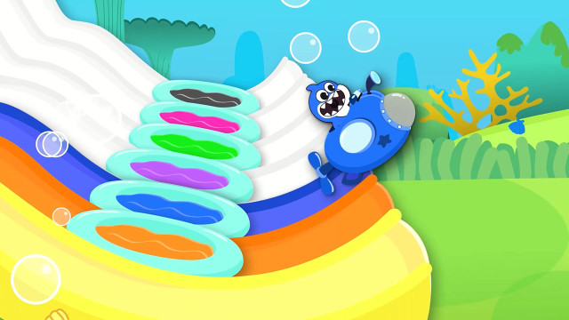 Tập 86 - Học màu sắc với Cá mập con_ Trượt nước_ Màu sắc cho trẻ em_ Vần điệu mẫu giáo cho trẻ em 1080p