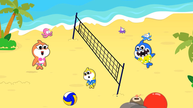 Tập 104 - Cá mập con Mùa hè chơi bóng chuyền trên bãi biển 1080p