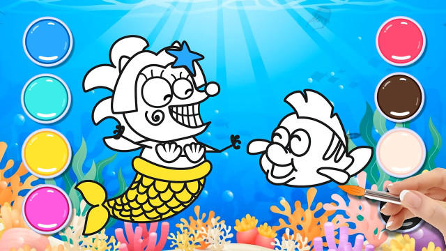 Tập 137 - Học tô màu cho nàng tiên cá và chú cá nghịch ngợm 1080p