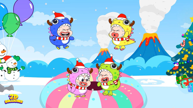 Tập 198 - Năm chú khủng long nhỏ nhảy trên giường-Bài hát Giáng sinh dành cho trẻ em 1080p