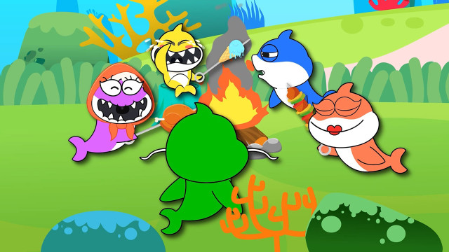 Tập 225 - Cá mập con Cùng Đi Cắm Trại-Cá mập con làm kem nướng 1080p